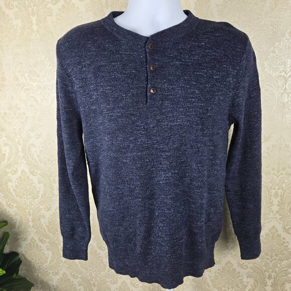 J Crew Size Small Blue Henley Pullover Knit Sweater 100% Cotton Long Sleeve NWT - Picture 1 of 11